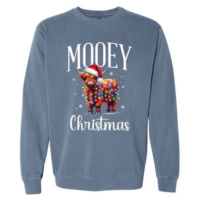 Mooey Christmas Mini Cow Lover Gift Garment-Dyed Sweatshirt