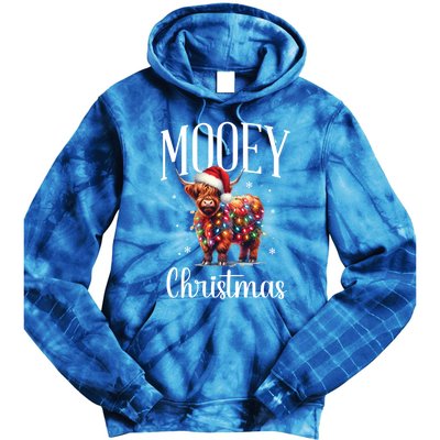 Mooey Christmas Mini Cow Lover Gift Tie Dye Hoodie