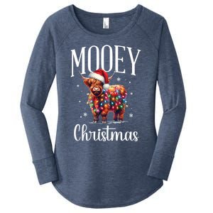 Mooey Christmas Mini Cow Lover Gift Women's Perfect Tri Tunic Long Sleeve Shirt