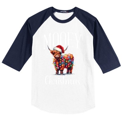 Mooey Christmas Mini Cow Lover Gift Baseball Sleeve Shirt