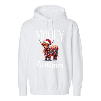 Mooey Christmas Mini Cow Lover Gift Garment-Dyed Fleece Hoodie