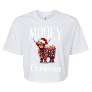 Mooey Christmas Mini Cow Lover Gift Bella+Canvas Jersey Crop Tee