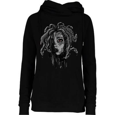 Mythical Creature Medusa Greek Mythology Gorgons Womens Funnel Neck Pullover Hood