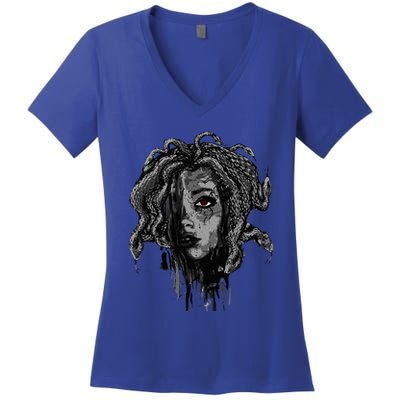 Mythical Creature Medusa Greek Mythology Gorgons Women's V-Neck T-Shirt