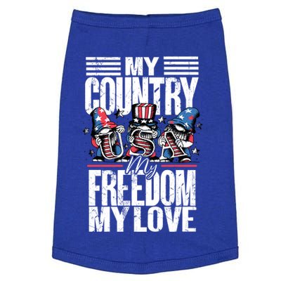 My Country My Freedom My Love Gift 4th Of July American Flag Meaningful Gift Doggie Tank