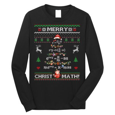 Merry Christmath Math Christmas Tree Ugly Sweater Teacher Long Sleeve Shirt