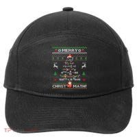 Merry Christmath Math Christmas Tree Ugly Sweater Teacher 7-Panel Snapback Hat