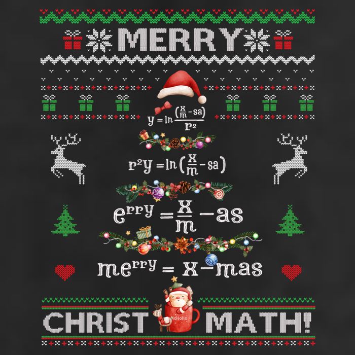 Merry Christmath Math Christmas Tree Ugly Sweater Teacher Adult Drive Performance Visor