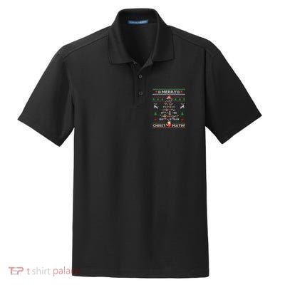 Merry Christmath Math Christmas Tree Ugly Sweater Teacher Dry Zone Grid Polo
