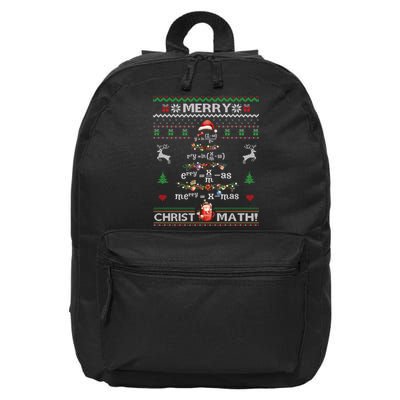 Merry Christmath Math Christmas Tree Ugly Sweater Teacher 16 in Basic Backpack