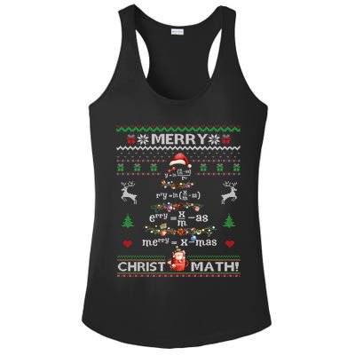 Merry Christmath Math Christmas Tree Ugly Sweater Teacher Ladies PosiCharge Competitor Racerback Tank
