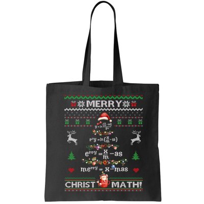 Merry Christmath Math Christmas Tree Ugly Sweater Teacher Bag