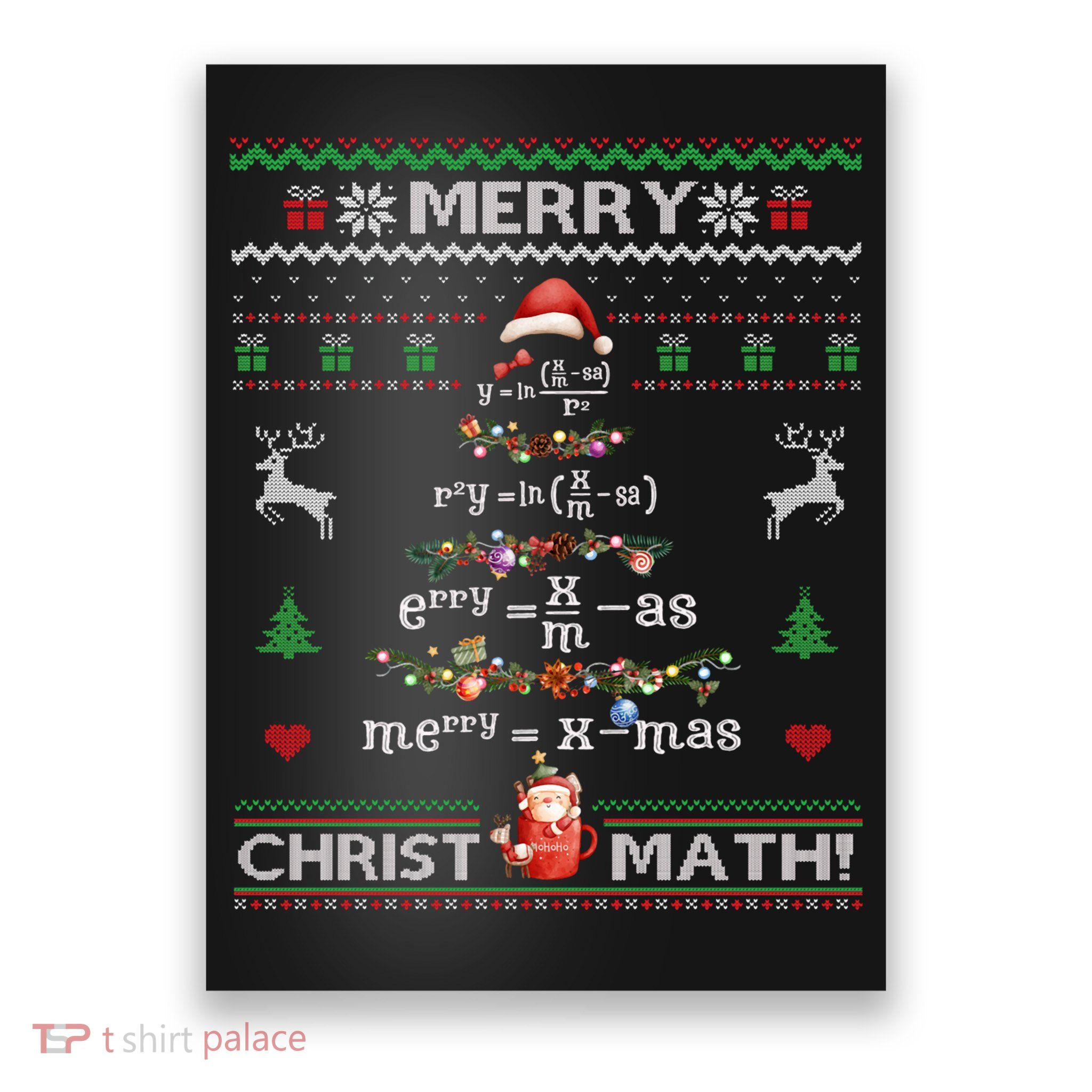 Merry Christmath Math Christmas Tree Ugly Sweater Teacher Poster