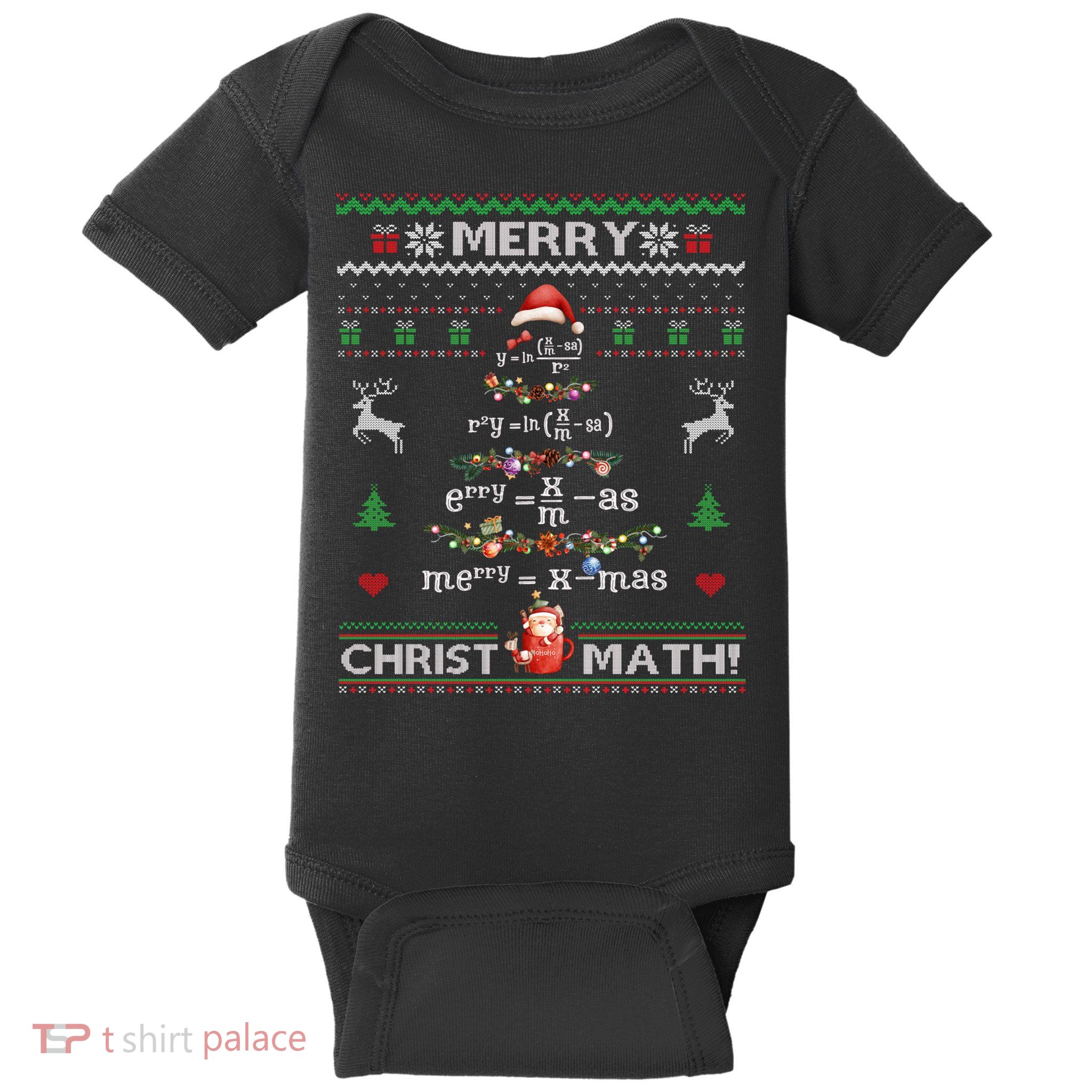 Merry Christmath Math Christmas Tree Ugly Sweater Teacher Baby Bodysuit