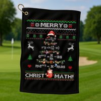 Merry Christmath Math Christmas Tree Ugly Sweater Teacher Golf Towel