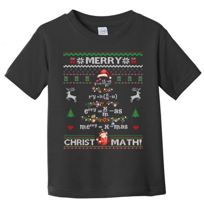 Merry Christmath Math Christmas Tree Ugly Sweater Teacher Toddler T-Shirt