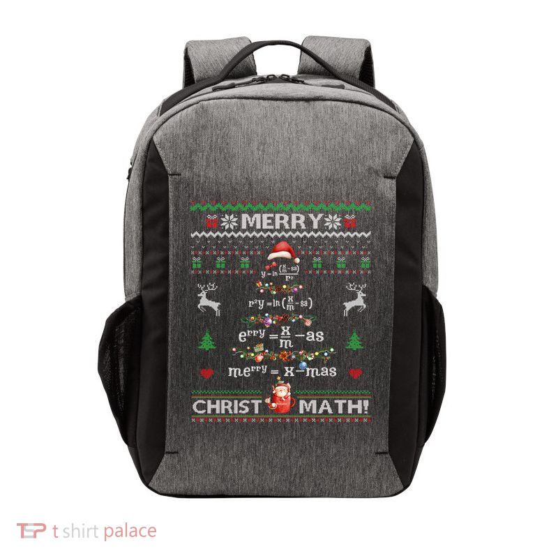 Merry Christmath Math Christmas Tree Ugly Sweater Teacher Vector Backpack