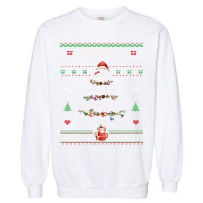 Merry Christmath Math Christmas Tree Ugly Sweater Teacher Garment-Dyed Sweatshirt