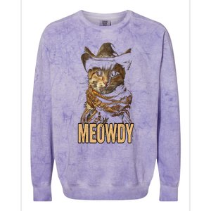 Meowdy Cat Meowdy Cowboy Cat Country Western Colorblast Crewneck Sweatshirt