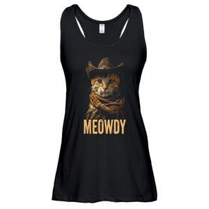 Meowdy Cat Meowdy Cowboy Cat Country Western Ladies Essential Flowy Tank