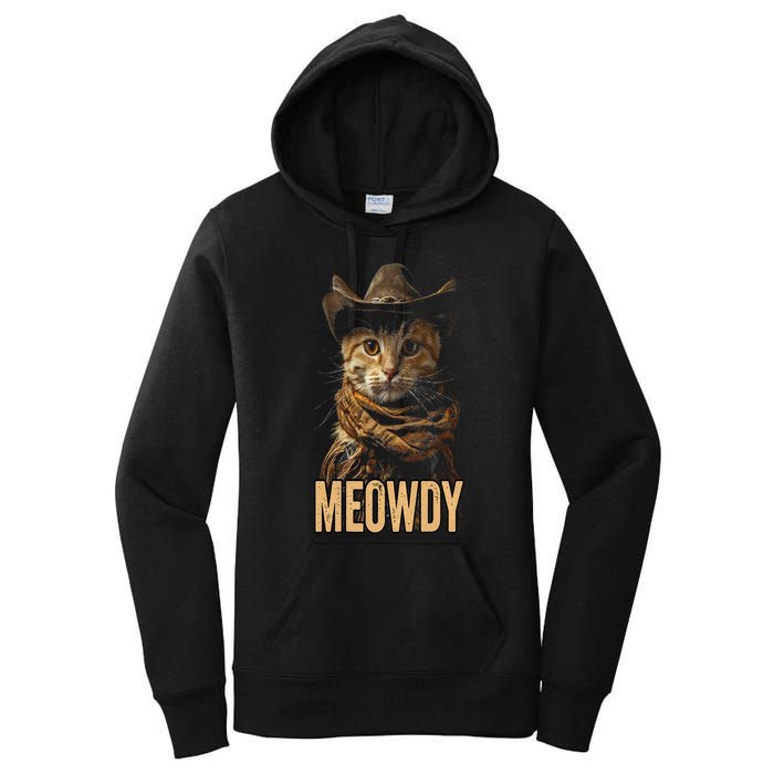 Meowdy Cat Meowdy Cowboy Cat Country Western Women's Pullover Hoodie