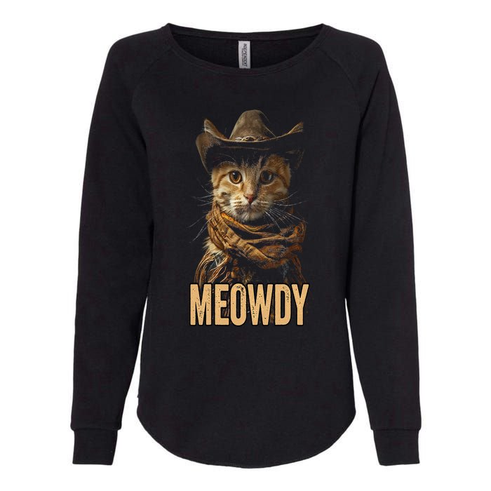 Meowdy Cat Meowdy Cowboy Cat Country Western Womens California Wash Sweatshirt