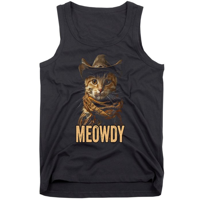 Meowdy Cat Meowdy Cowboy Cat Country Western Tank Top