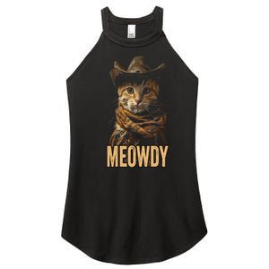 Meowdy Cat Meowdy Cowboy Cat Country Western Women's Perfect Tri Rocker Tank