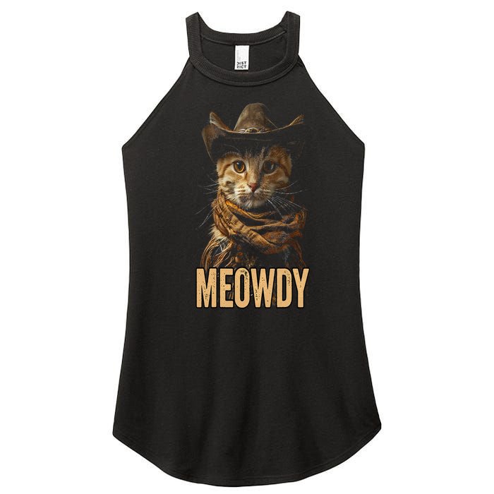 Meowdy Cat Meowdy Cowboy Cat Country Western Women's Perfect Tri Rocker Tank