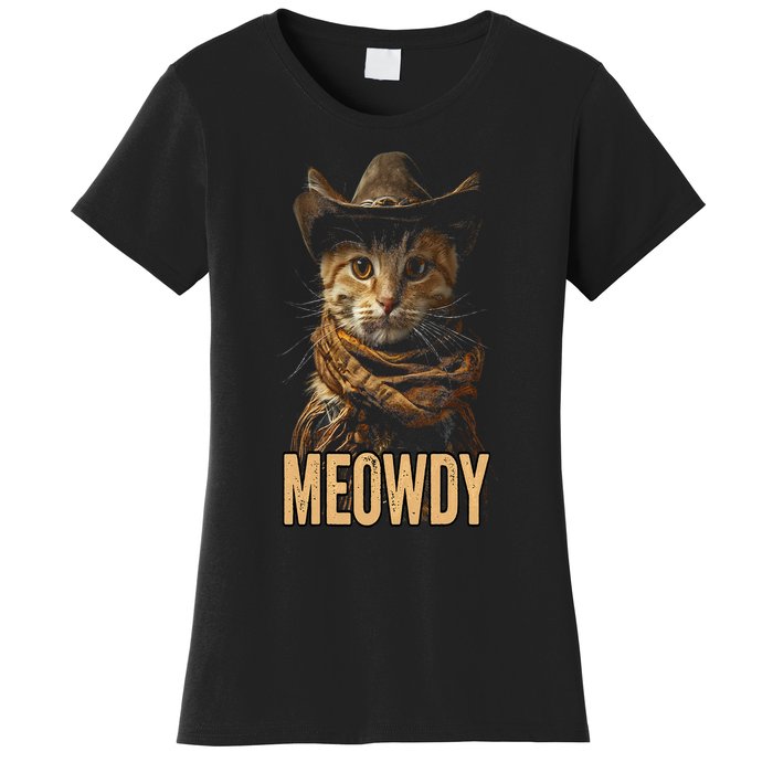 Meowdy Cat Meowdy Cowboy Cat Country Western Women's T-Shirt