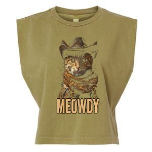 Meowdy Cat Meowdy Cowboy Cat Country Western Garment-Dyed Women's Muscle Tee