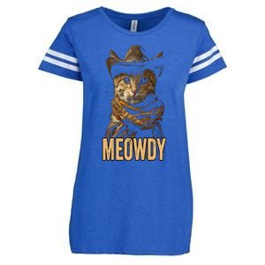 Meowdy Cat Meowdy Cowboy Cat Country Western Enza Ladies Jersey Football T-Shirt