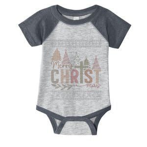 Merry Christ Mas Jesus Christian Tree Xmas Ugly Christmas Infant Baby Jersey Bodysuit