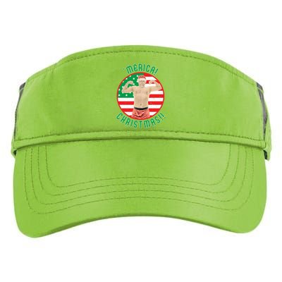 Merica Christmas Murica Usa America American Flag Santa Dad Great Gift Adult Drive Performance Visor