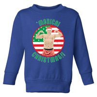 Merica Christmas Murica Usa America American Flag Santa Dad Great Gift Toddler Sweatshirt