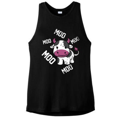 Moo Cow Ladies PosiCharge Tri-Blend Wicking Tank