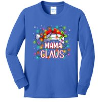 Merry Christmas Mama Claus Santa Hat Funny Xmas Vibes Mom Gift Kids Long Sleeve Shirt