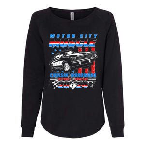 Motor City Muscle Cruisin Woodward Detroit To Pontiac 2024 Womens California Wash Sweatshirt