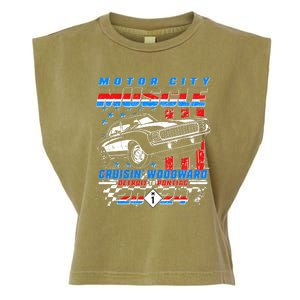 Motor City Muscle Cruisin Woodward Detroit To Pontiac 2024 Garment-Dyed Women's Muscle Tee