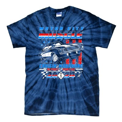 Motor City Muscle Cruisin Woodward Detroit To Pontiac 2024 Tie-Dye T-Shirt