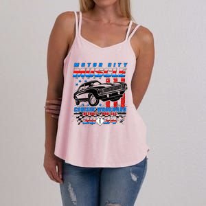 Motor City Muscle Cruisin Woodward Detroit To Pontiac 2024 Women's Strappy Tank