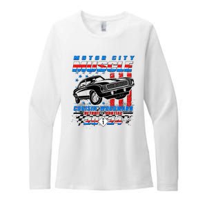 Motor City Muscle Cruisin Woodward Detroit To Pontiac 2024 Womens CVC Long Sleeve Shirt