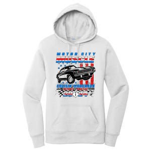 Motor City Muscle Cruisin Woodward Detroit To Pontiac 2024 Women's Pullover Hoodie