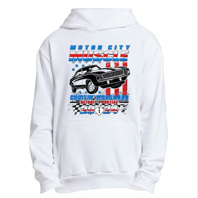 Motor City Muscle Cruisin Woodward Detroit To Pontiac 2024 Urban Pullover Hoodie