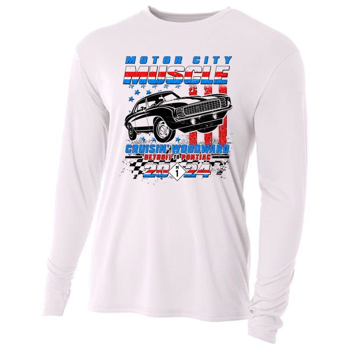 Motor City Muscle Cruisin Woodward Detroit To Pontiac 2024 Cooling Performance Long Sleeve Crew