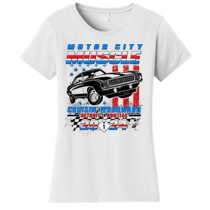 Motor City Muscle Cruisin Woodward Detroit To Pontiac 2024 Women's T-Shirt