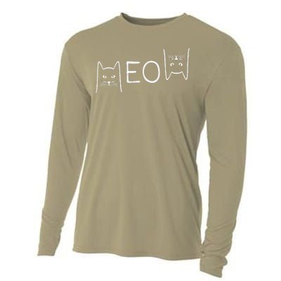 Meow Cat Meow Kitty Funny Cats Mom And Cat Dad Gift Cooling Performance Long Sleeve Crew