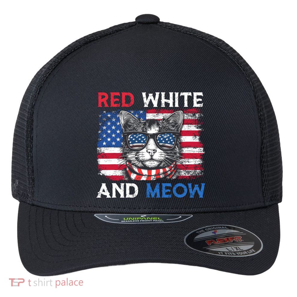 Meowica Cat Flexfit Unipanel Trucker Cap