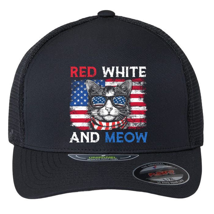 Meowica Cat Flexfit Unipanel Trucker Cap