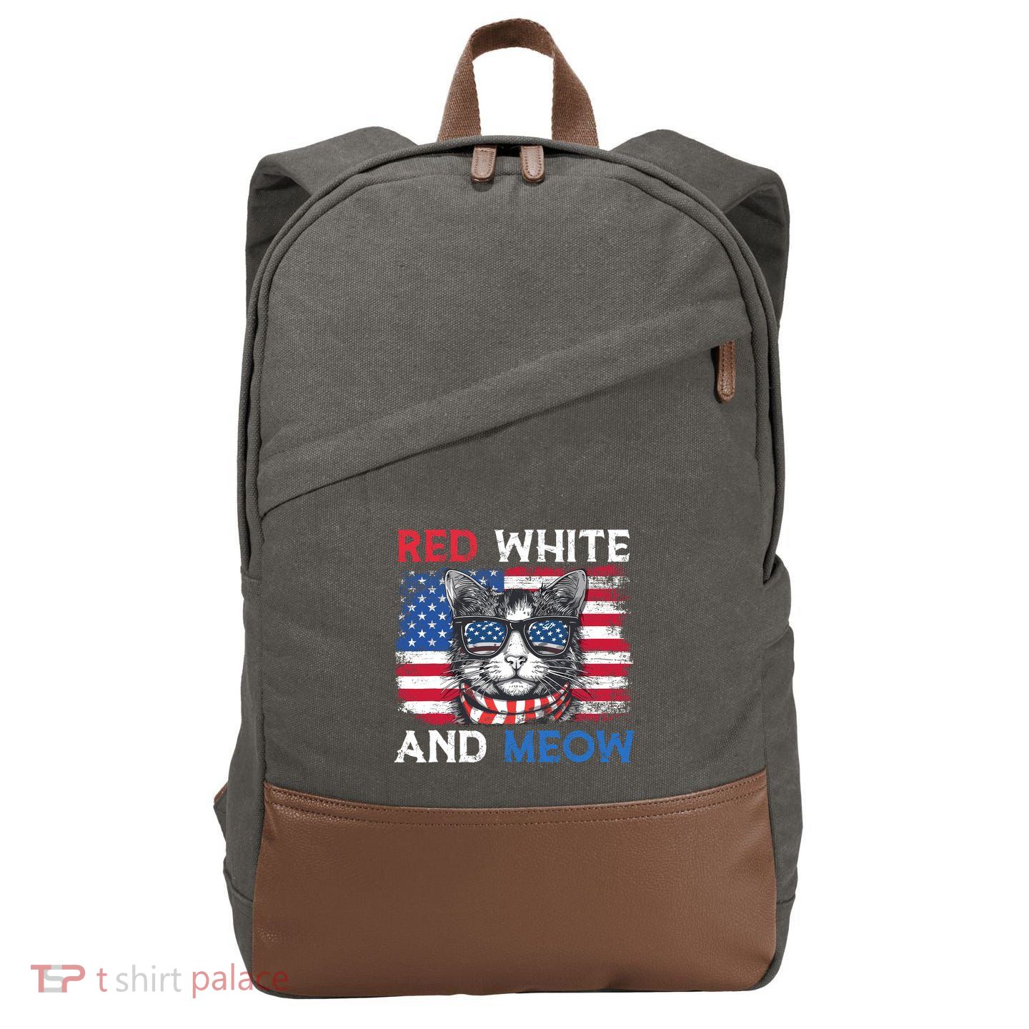 Meowica Cat Cotton Canvas Backpack